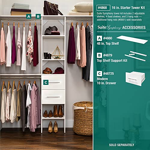 image for ClosetMaid SuiteSymphony Small Closet Organizer Starter Kit with Tower