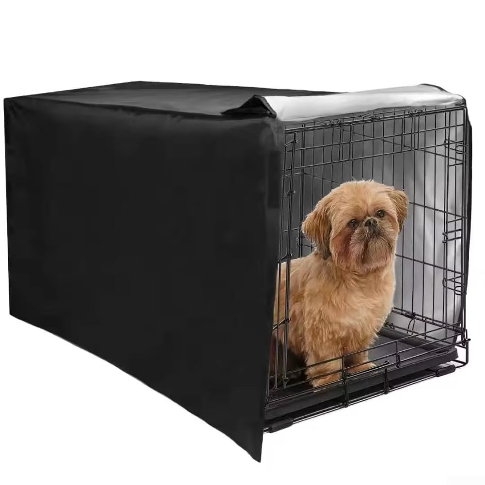Funda impermeable para jaula de mascotas, protector de polvo Oxford 210D, resistente al viento, con malla enrollable para camping, viajes, patio (76 x 48 x 53 cm)