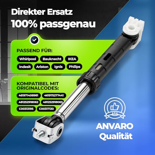 2er-Set Stoßdämpfer Waschmaschine 120N Ø10mm Ø8mm | Waschmaschine Stoßdämpfer mit Originalcode 461971408981 461975277441 481252918062 481252918063 C00313195 C00317130 für Whirlpool