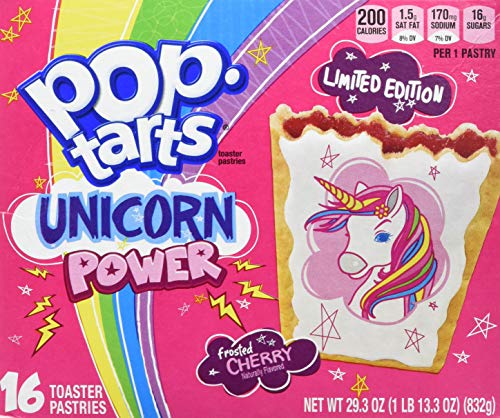 Kelloggs's Poptarts Unicorn Power 32 Piece Limited Time Offer Toaster Pastries, 58.6 Ounce