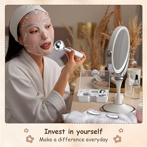 360 Rotating Ice Globes for Face, Unbreakable Stainless Steel Cryo Globes with Carry Case, Ideal Skincare Cryo Sticks, Ice Roller Ball for Face & Eyes Puffiness Relief - Estheticians Approved - Image 5