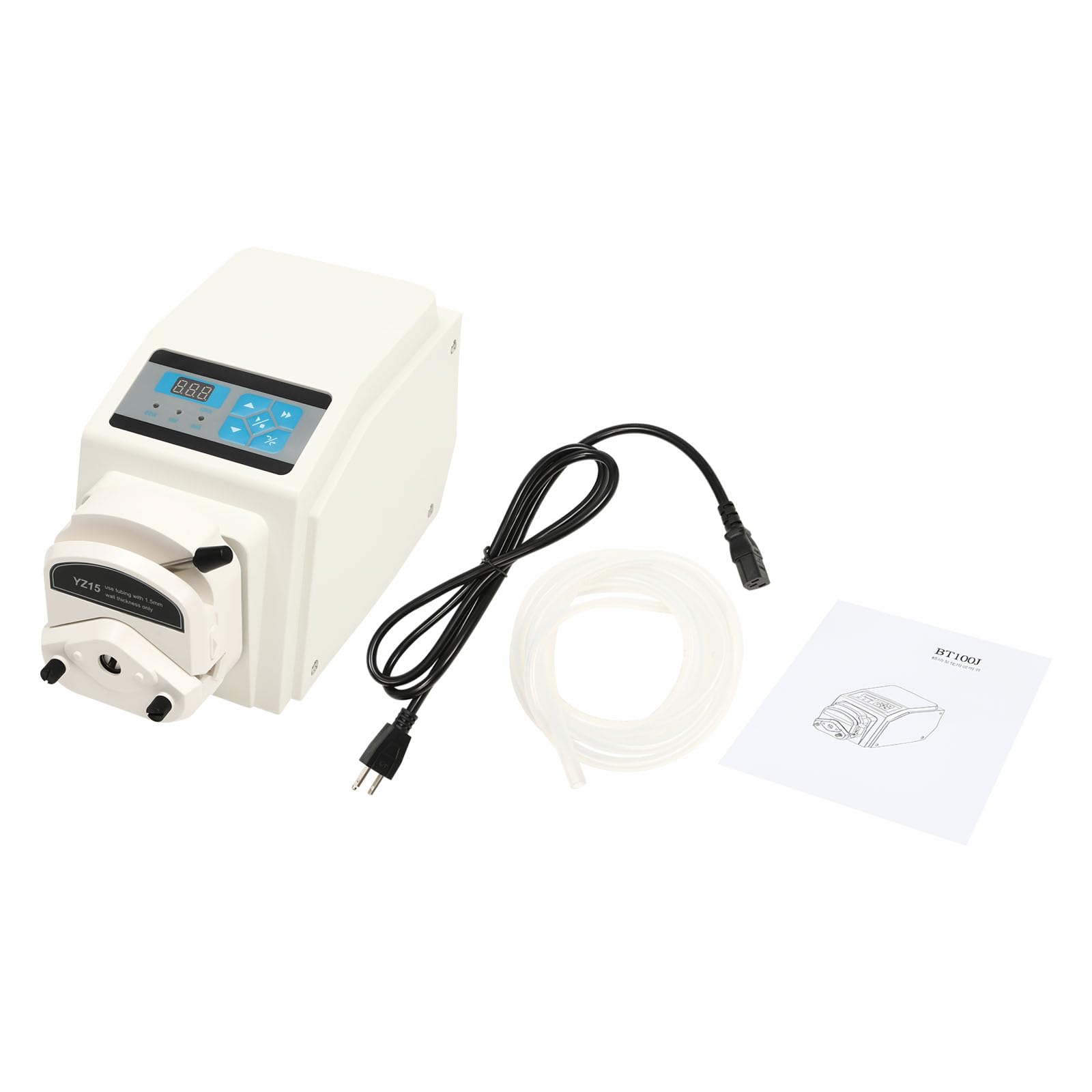 YZ15-13A Peristaltic Pump, 0.07~380 mL/min AC 90-260V Industrial Variable Speed Liquid Metering Pump 0.07~380 mL/min Large Flow Chemicals Dosing Pump Stepper Motor w/ 13.1ft Silicone Tube