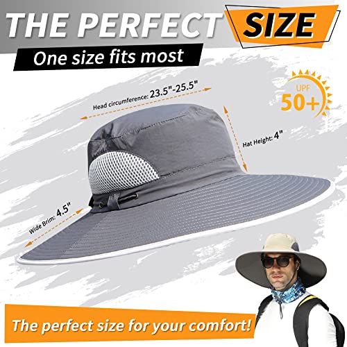 【Oversize Xxl&Wide Brim】 Sun Hats For Men, 【Upf50+Waterproof】 Fishing-Hat Boonie Bucket For Hiking Safari Beach Garden #TOP4
