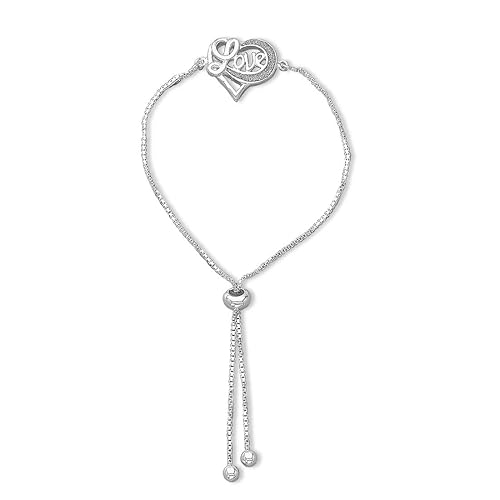 925 Sterling Love Silver Bracelet For Women Girls