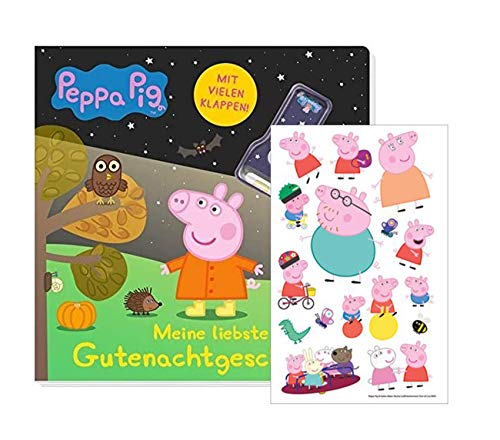 Preisvergleich Produktbild Peppa Pig: Meine liebste Gutenachtgeschichte: Pappbilderbuch mit Klappen und Taschenlampe + 1x Peppa Pig Stickerbogen