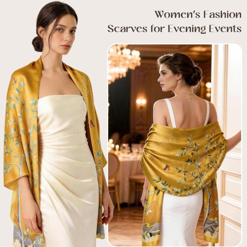 YuiFiare Silk Feeling Scarf for Women Large Lightweight Shawl Wrap — view 4