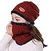 HINDAWI Womens Beanie Winter Hat Scarf Set Slouchy Warm Snow Knit Skull Cap (Red)
