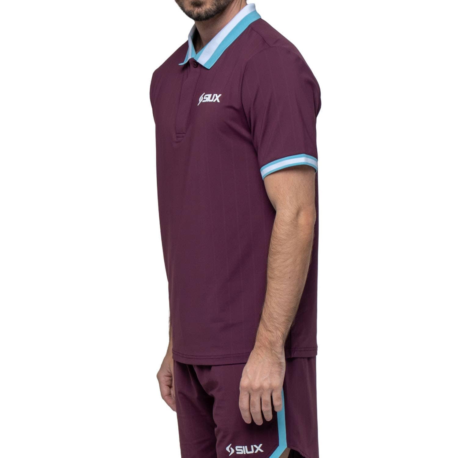SIUX - Apex 26 - Polo de Pádel para Hombre Burdeos - Camiseta Deportiva Cómoda y Transpirable - Ropa de Pádel para Tenis, Gym, Entrenamiento, Competición y Deporte