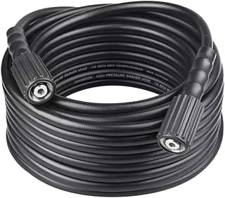25 ft Presure Washer Hose, 3200 PSI 1/4 Inch 25 FT High Pressure Washer Hose, Kink Resistant Power Washer Hose Replacement, with M22 14MM Brass Thread