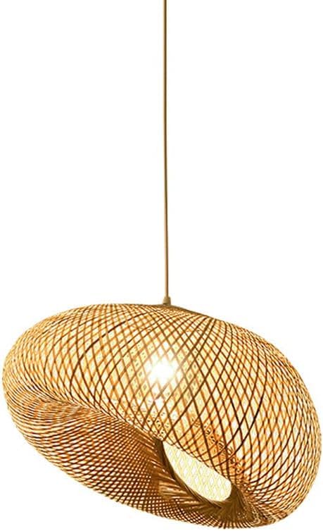 Luminaire suspendu bambou et lustre rotin naturel pour éclairage îlot