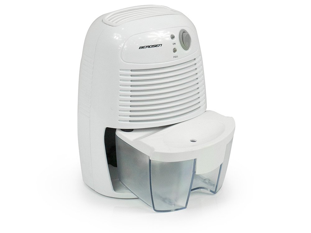 Berdsen BR-68W Mini-Luftentfeuchter mit Wassertank, Raumentfeuchter, Feuchtigkeitsabsorber - Elektrisch mit 500 ml Tank, für Wohnung und Keller, Leise, Für Räume 20-25 m3, Weiß