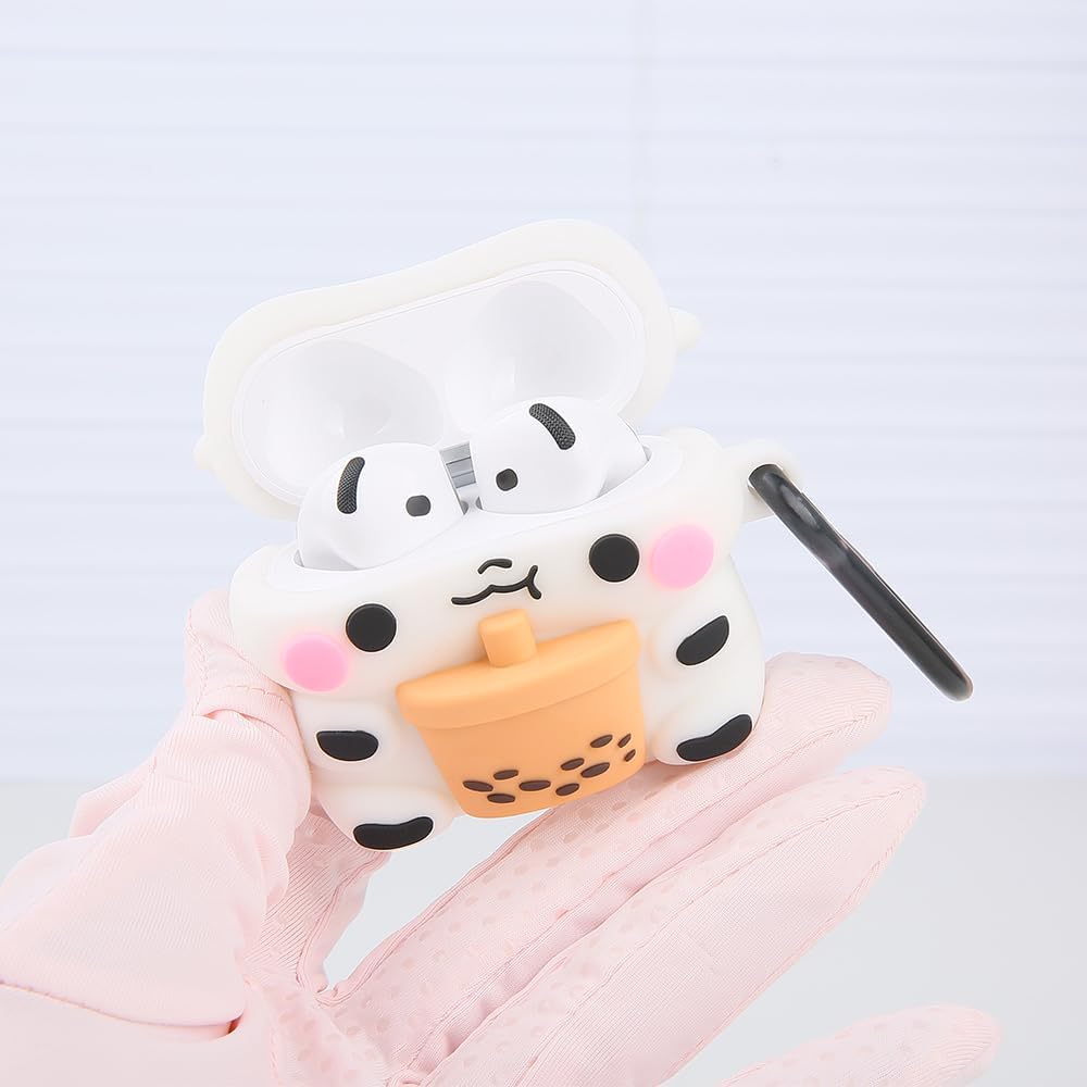 Compatible with AirPods 4 Case Cover with Keychain & Cleaning Kit, for Apple AirPods 4th Generation Charging Case, 3D Cartoon Cute Soft Silicone AirPod Protector For Women Men Girls Boys,006 image 3