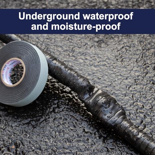 Image of Self Amalgamating Rubber Splicing Tape - 3 /4 Inch 10 Yards General Purpose Waterproof High Voltage Self Fusing Electrical Insulating Tape (Pack of 3)