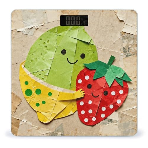 Báscula digital de baño con diseño collage fruta y pantalla LCD miniatura 1