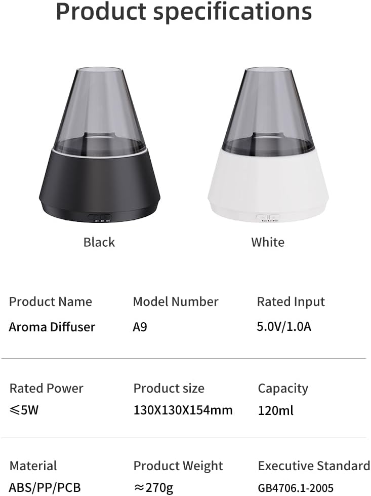 Factory Direct 3D Fire Flame Aroma Diffuser, Smart Timer, LED Color Changing Lights, Black, Portable Essential Oil Diffuser for Home