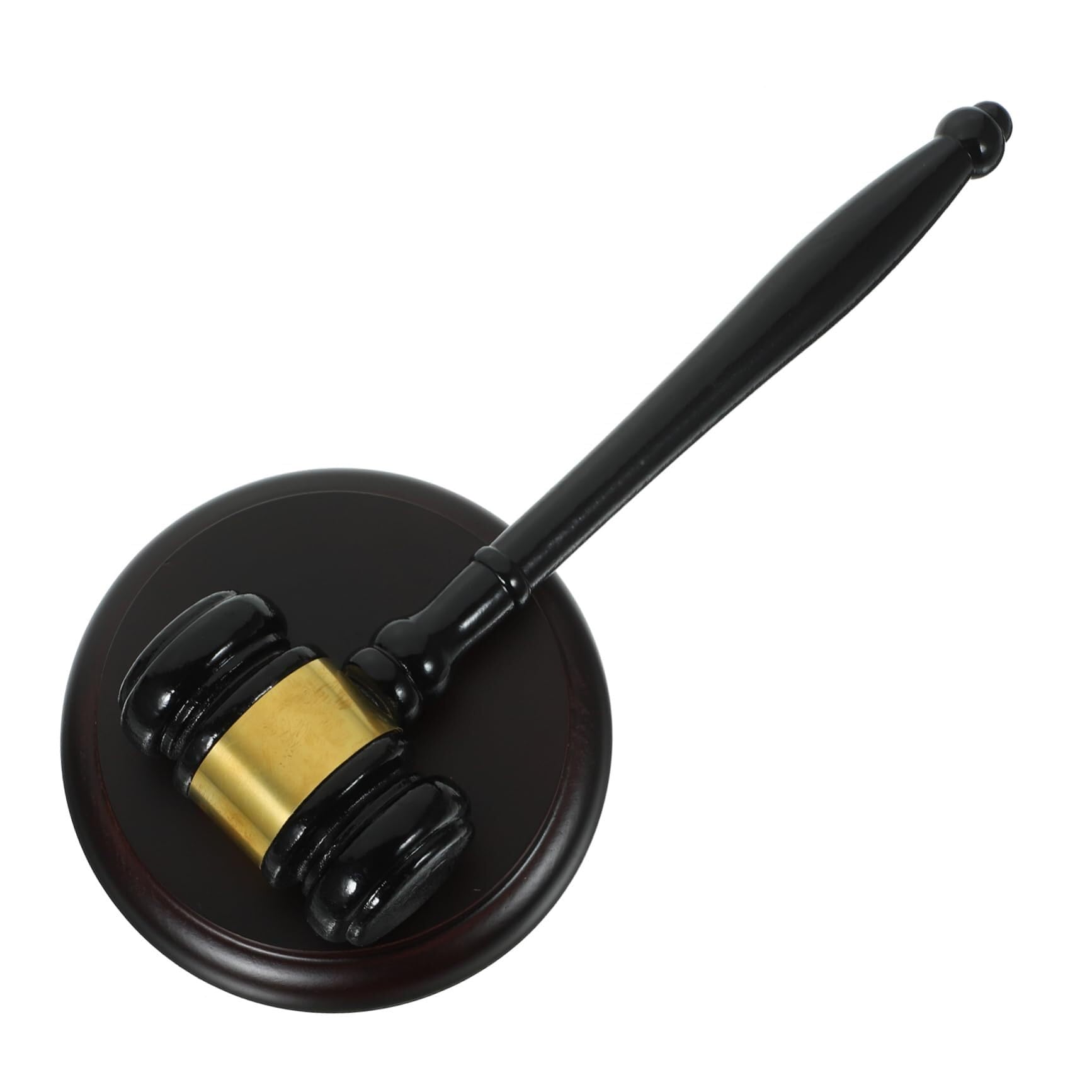 Martillo de juez de madera maciza con bloque de sonido para subastas y uso legal en oficinas