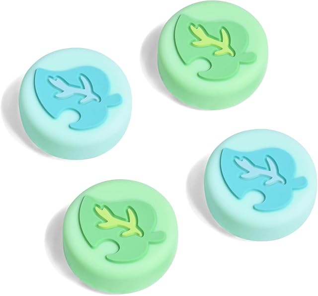 DLseego Bouchons pour interrupteur/interrupteur de lumière/interrupteur OLED Console, silicone doux Joycon Contrôleur analogique Protection antidérapante 4PCS Bouton Joy Con Bouchon vert
