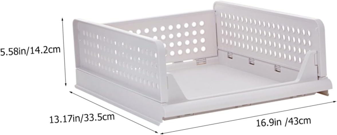 Cabilock 2Pcs Storage Baskets Lightweight Plastic Drawer Organizers for Clothes Stackable Closet Storage for Wardrobe and Desktop