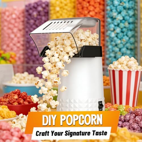 1200W Quick Popcorn Popper, ETL Certified Oil-Free Healthy Air Popper, 4.5-Quart Popcorn Maker for Movie Nights & Parties, White — view 5
