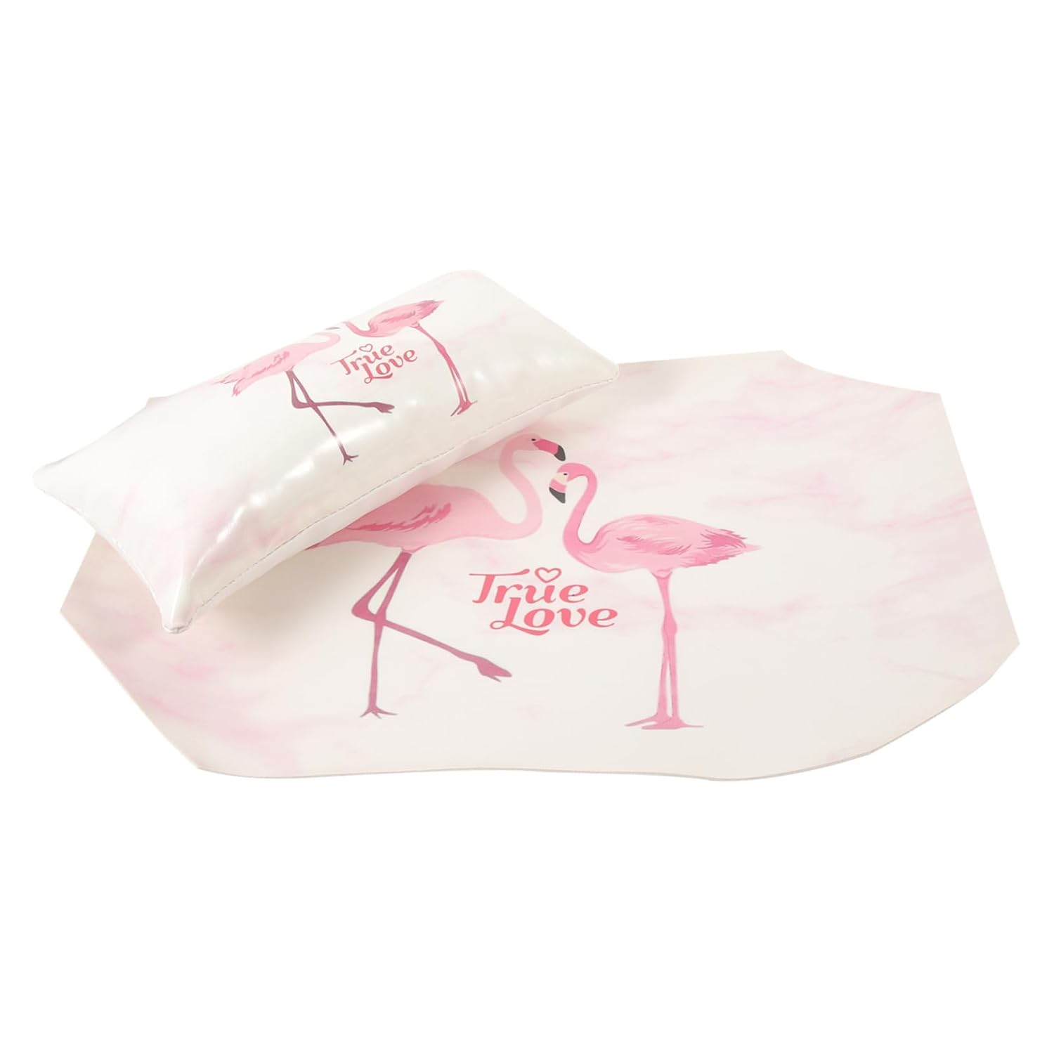 Nail Arm Rest for Manicure, Flamingo Pattern PU Pink