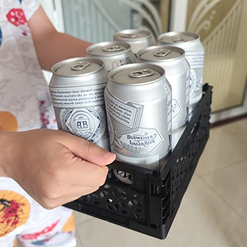 Vigaer 6-Pack Plastic Storage Crates, Collapsible Crate Stacking Folding Storage Baskets For Desk Or Office Organizers (8.6" X 5.8" X 3.4") #TOP6