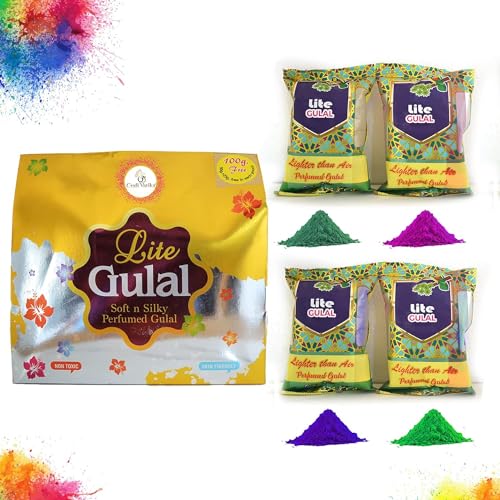 Image of CraftVatika Gopal Ji Thandai Powder With Holi Gulal Colour- With Badam - Pack Of 5 - 300Gram Perfumed Holi Colours,100Gm Thandai Powder - Set Of 4 Natural Shaded Orange,Yellow,Pink Green