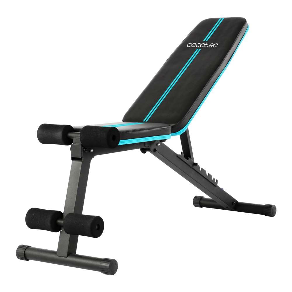 Cecotec Banco Musculación Plegable y Acolchado, Gimnasio en Casa, Drumfit Setup 7000. Ajustable en 7 Niveles, Reclinable hasta 180º, Almohadillas Antideslizantes, Entrenamiento Cuerpo Completo