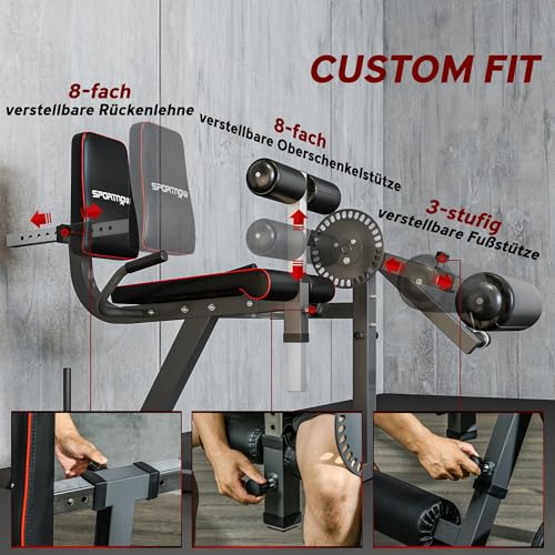 Beinstrecker Sportnow – Verstellbarer Beinbeuger mit Plattenbeladung, Bild 5 von 6