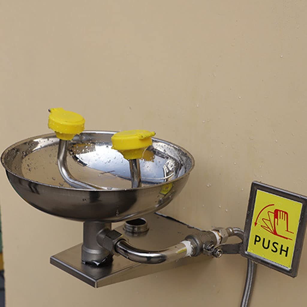 Estación lavaojos de Emergencia de sobremesa de Acero Inoxidable 304, con Cabezales de pulverización Dobles, fácil instalación, para fábrica y Laboratorio.,