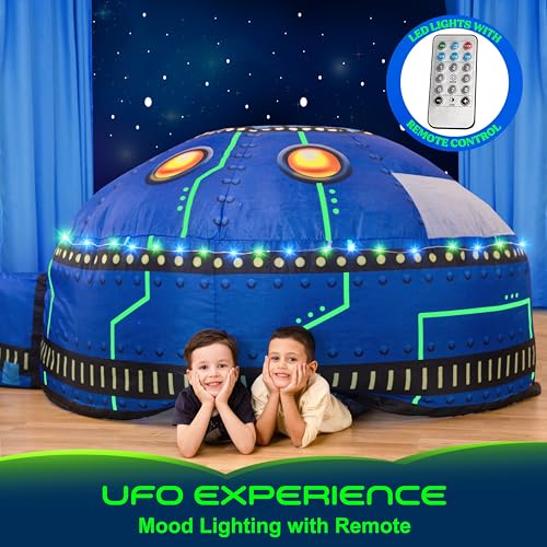 W&O Glowing UFO Aerodome with LED Lights & UFO Sound Button – Glows in the Dark, Offering an Extraordinary Space Adventure for Kids Ages 3-12 (Fan Not Included) by W&O - Image 7