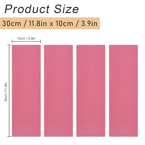 Image of ramuel Compatible with Carbon Fiber Vinyl Wrap 11.8 inch x 4 inch Chevy Bowtie Emblem Wrap Kit with Spatula and Cutter 4 Pcs Universal Logo Overlay (Pink)