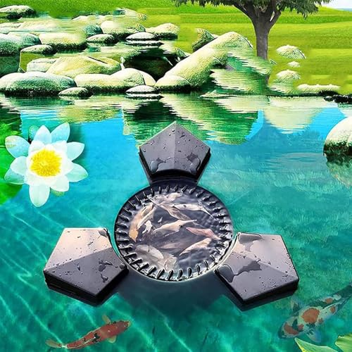 Skimmer per laghetto con pompa, aspirazione da 75 W, per la pulizia di laghetti da giardino e esterni, include cavo di alimentazione da 10 m e filtro purificante per piante acquatiche