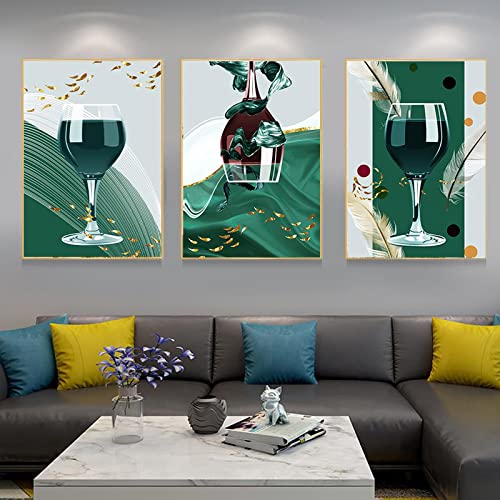 Affiches Vert Verres À Vin pour une décoration de salon nordique chic