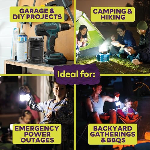 ATack LED Camping Lantern Battery Powered 4-Pack Camping Flashlight Lantern for Power Outages, Portable Collapsible Hanging Lights Essential for Home Outdoor Hurricane Emergency Lamp Survival Kit Gear - Image 4