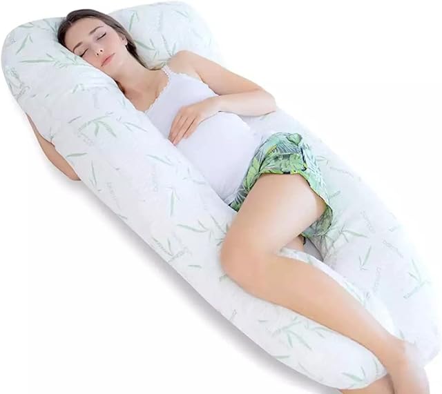 Super Soft Bounce Back Aloe Vera 9 FT Long C_U Shaped Full Body Cuddly & Maternity Pregnancy, Back, Leg, Hip, Arthritis Support Pillow