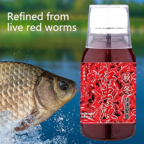 Xikro Red Worm Liquid Bait, Fish Scent Bait Fish Additive, Concentrated Fishing Lures Baits, Fish Bait Attractant Enhancer For Salt Water Water Trout Cod Carp (1 Pcs) #TOP5