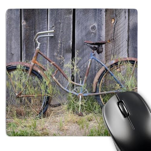 3dRose Oregon, Bend. Bike Against an Old Farm Barn, Us38 Rer0002, RIC Ergenbright Mouse Pad (mp_93998_1)