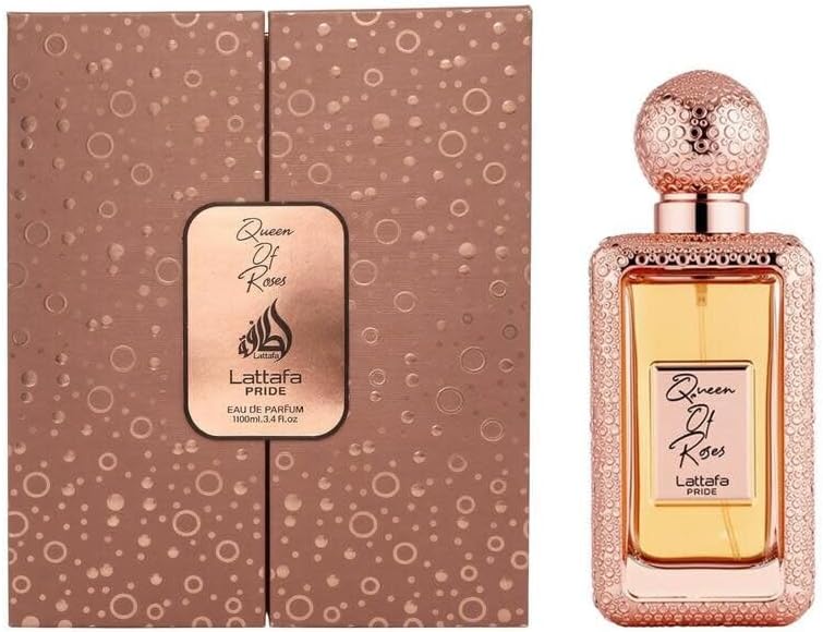 Lattafa Pride Queen of Roses Eau de Parfum 100ml / 3.4 oz – Feminine Floral & Oriental Arabian Perfume with Rose, Pink Pepper, Saffron & Amber – Long‑Lasting Women’s Fragrance