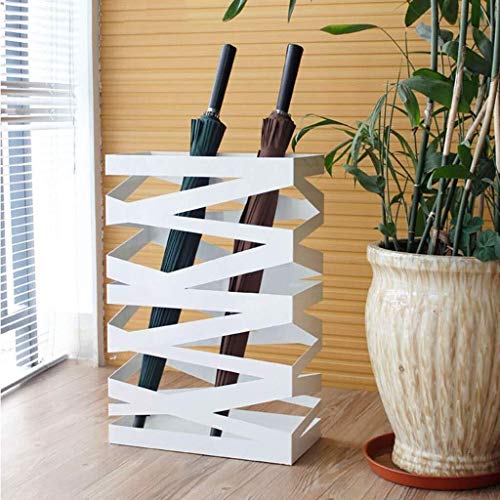 Porte-parapluie de sol en fer forgé blanc style contemporain - 5