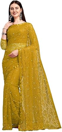 Womens Net Saree With Blouse