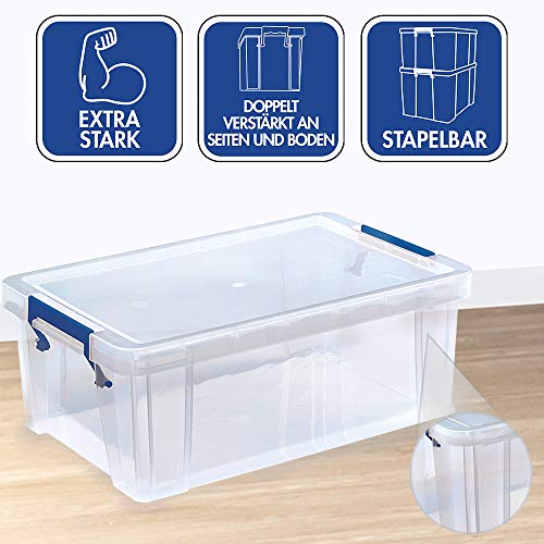 BANKERS BOX ProStore Aufbewahrungsbox mit Deckel 10 Liter aus Plastik (Innenmaße 14 x 34 x 21.5cm), 1 Stück