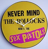 Unique Hand Crafted 12" Vinyl Record Wall Clock - Upcycled Record Featuring; Never Mind the Bollocks, Here's the Sex Pistols Album Art - Not Picture Disc Many other clocks available, including; Kasabian, Arctic Monkeys, Oasis etc Fitted with a qualit...