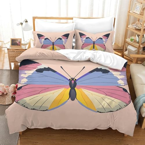 Housse de couette 140x200 papillons imprimé 3D avec fermeture éclair - 2