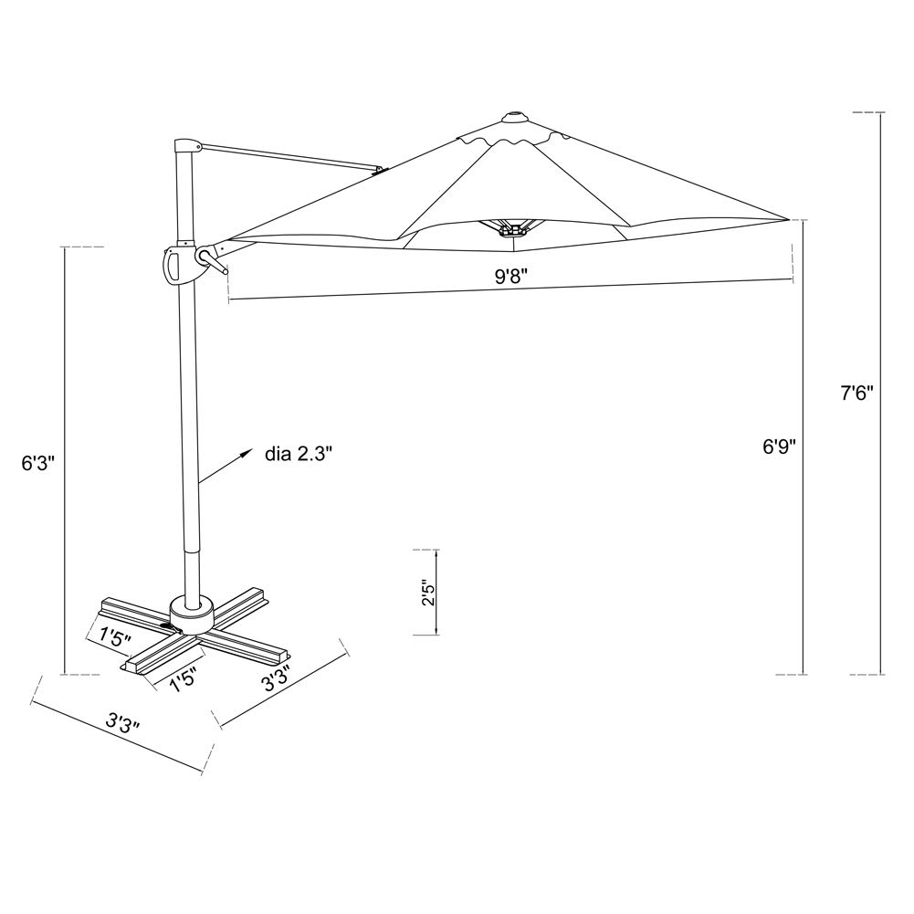 Amazon.com: C-Hopetree 10 ft Cantilever Offset Outdoor Patio Umbrella with Tilt