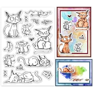 GLOBLELAND Katzen und Mäuse Ablösbare Stempel