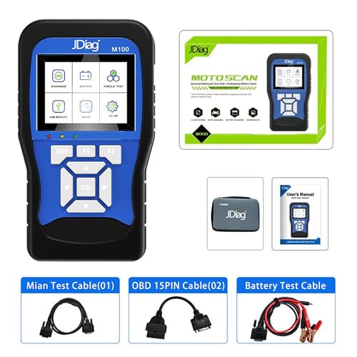 Newest M100 Professional Motorcycle OBD2 Diagnostic Tool for Moto Scanner + Battery Tester, Read cod