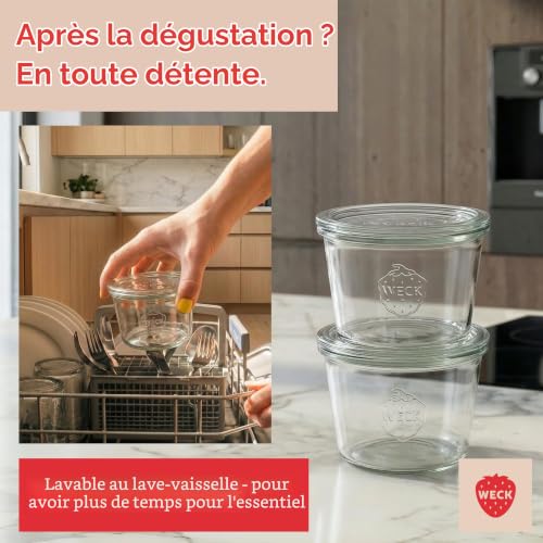WECK – Pot en Verre avec Couvercle – 280 ml – Lot de 6 – Empilables – vue 3