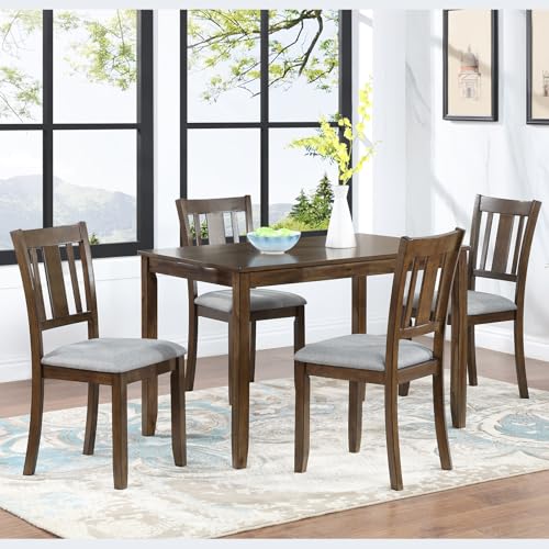 Ball & Cast Wooden Dining Room Table for 4, Modern Rectangular Kitchen-Table with Solid Wood Legs, 45.5" Heavy Duty Breakfast Nook for Apartment, 330lbs Capacity, Easy Assembly, Walnut by Ball & Cast - Used condition - Image 3