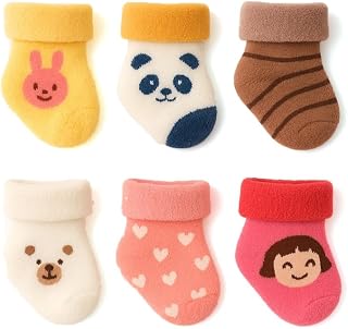 Khillayox Baby socks 0-6 Months – Thick Terry Cotton Infant Newborn Socks – Soft, Warm, Cozy Winter Socks for Baby Boys & ... Price In India