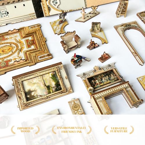DIY Book Nook Kit, DIY Miniature Dollhouse Kit for Adults and Teens, Book Nook Bookshelf Insert Decor 3D Wooden Puzzle Bookend Miniature Kit with Sensor Light Creative Craft (Victorian Library)